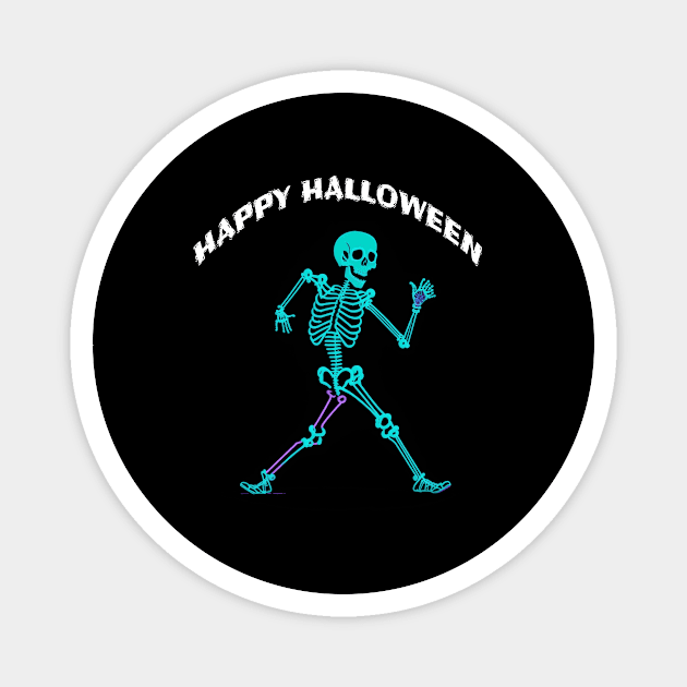 A Funny Colorful Holographic Dancing Skeleton Magnet by halazidan